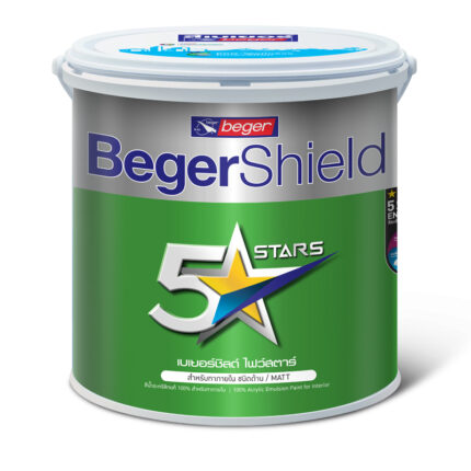 สีน้ำอะคริลิก เบเยอร์ชิลด์ ไฟว์สตาร์ สำหรับทาภายใน - สี อุปกรณ์ทาสี เคมีภัณฑ์ กระบี่ | PS HOME KRABI ราคาถูก