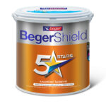 สีน้ำอะคริลิก 100% เบเยอร์ชิลด์ ไฟว์สตาร์ สำหรับทาภายนอกและภายใน ชนิดกึ่งเงา