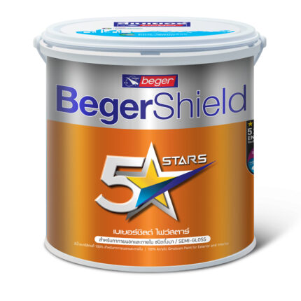 สีน้ำอะคริลิก 100% เบเยอร์ชิลด์ ไฟว์สตาร์ สำหรับทาภายนอกและภายใน ชนิดกึ่งเงา - สี อุปกรณ์ทาสี เคมีภัณฑ์ กระบี่ | PS HOME KRABI ราคาถูก