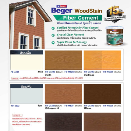เบเยอร์ วูดสเตน ไฟเบอร์ซีเมนต์ - สี อุปกรณ์ทาสี เคมีภัณฑ์ กระบี่ | PS HOME KRABI ราคาถูก