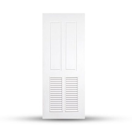 บานประตูลูกฟัก แบบใส่เกล็ด UPVC 005 - บานประตู หน้าต่าง บานซิงค์ กระบี่ | PS HOME KRABI ราคาถูก