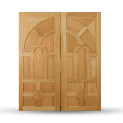 บานประตูไม้เนื้อเเข็งอบแห้ง เกรดA (บานคู่) KD002 - บานประตู หน้าต่าง บานซิงค์ กระบี่ | PS HOME KRABI ราคาถูก